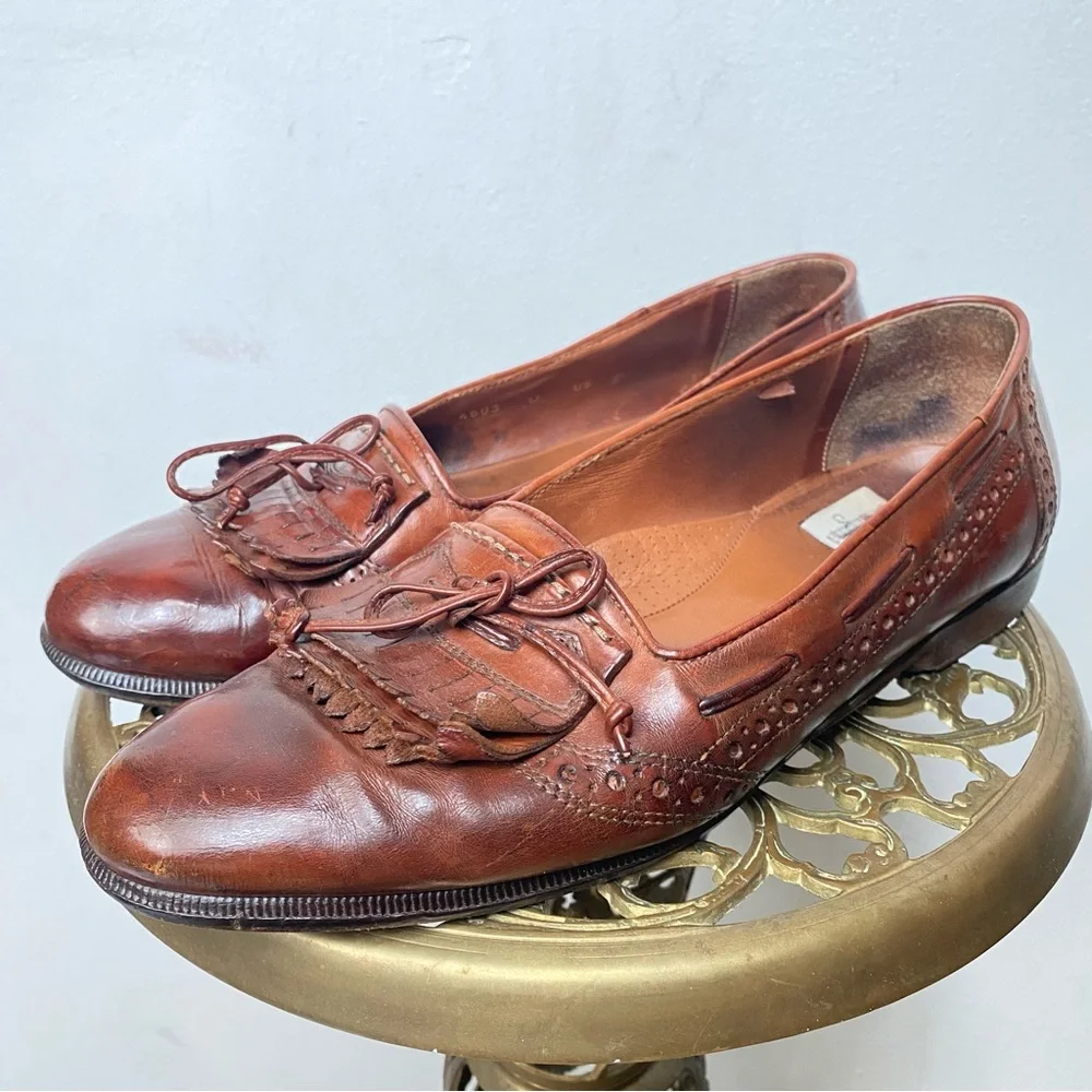 Vintage | Shoes | 33 Vintage Leather Tassel Loafers Made In Italy